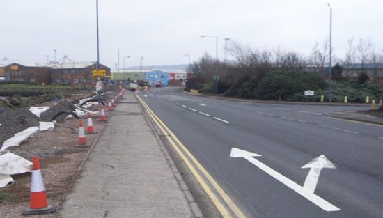 Dargan Road looking east during widening