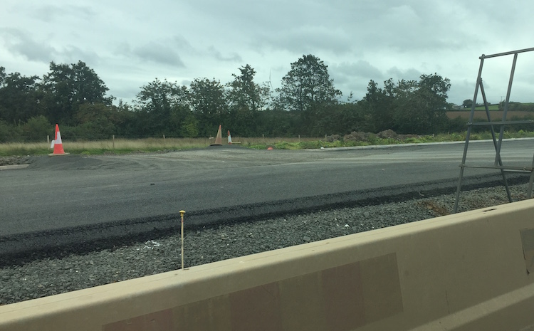 Tarmac on future westbound carriageway