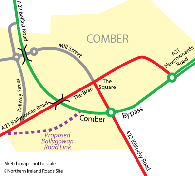 Map of proposed Ballygowan Road Link