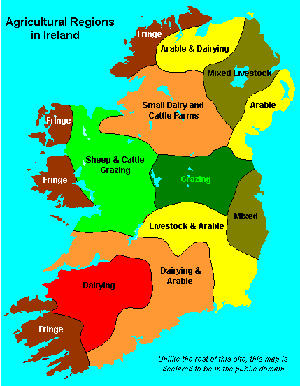 Agriculture in Ireland: Map [14kB]