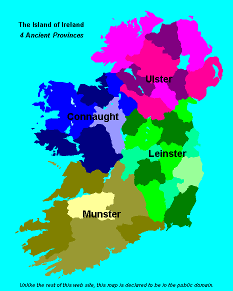 Provinces of Ireland: Map [14kB]